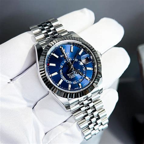 fake rolex sky dweller blue|rolex sky dweller price range.